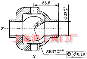 球閥殼體剖面圖(圖 1)